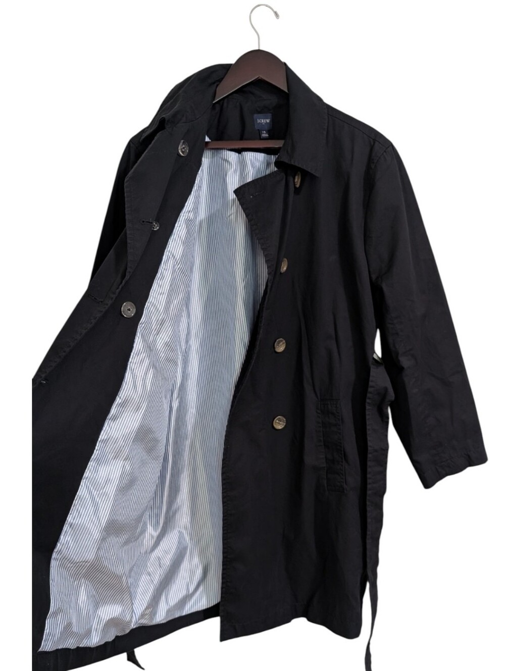 J.Crew Factory Women's Classic Double-Breasted Cotton Trench Coat Size 16 - Picture 5 of 9